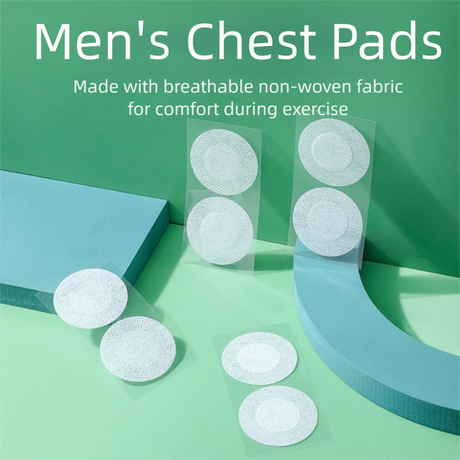 Men's White Invisible Chest Sticker (4.5cm) - TPU Anti-Scratch Sports Style