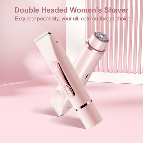 Pink Lectric Bikini Trimmer for Women, 1 Set Rechargeable 2 in 1 Body & FacialHair Removal