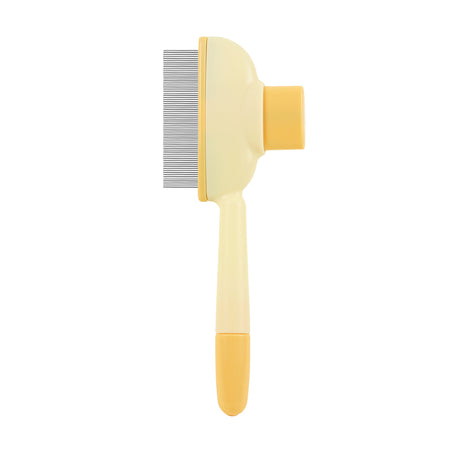 4-Pack Self-Cleaning Pet Brush Set – Stainless Steel Deshedding Slicker Combs (2 Long Pin & 2 Dual Pin) in Green & Yellow Tones