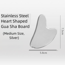 Stainless Steel Heart Gua Sha Facial Tools - Medium Size (7.5x5.8cm) for Face and Body, Massager for Reducing Puffiness