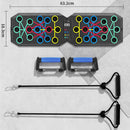 30-Hole Black Foldable Push Up Board with Resistance Bands & Non-Slip Grips for Home Gym