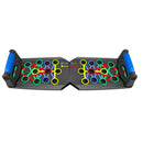 30-Hole Black Foldable Push Up Board with Resistance Bands & Non-Slip Grips for Home Gym