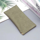 3-Pieces PU Green Leather Glasses Pouch(18 * 8 CM) – Water Resistant, Soft Lining, Snap Closure, Universal Storage
