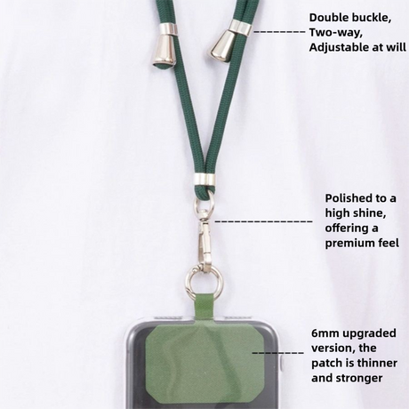 3-Pack Adjustable Black Crossbody Phone Lanyards – Dual Wear Modes, Two-Ways of Hanging,Ultra-Slim 0.6mm Patch