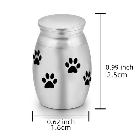 6-Pack 25x16mm Heart Pattern Mini Keepsake Urn – Steel Ashes Memento for Beloved Pets
