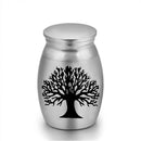 6-Pack 25x16mm Tree of Life Engraved Mini Keepsake Urn – Steel Memorial Holder for Pets