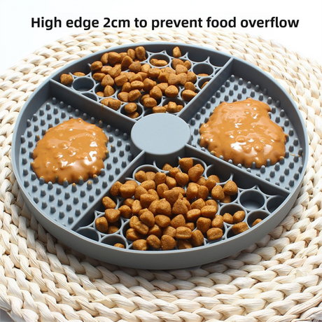2-Pack Grey Food Grade Silicone Dog Lick Mat - Bone Shape Slow Feeder for Anxiety Relief, Training & Bath Time - Non-Slip Suction Cups