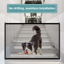 2-Pack Extra Wide Black No-Drill Pet Safety Barrier(180x72cm) With Hooks  - Portable Mesh Dog Gate for Doorways, Stairs and Hallways,  Easy Installation and Wall-Friendly