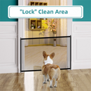 2-Pack Extra Wide Black No-Drill Pet Safety Barrier(180x72cm) With Hooks  - Portable Mesh Dog Gate for Doorways, Stairs and Hallways,  Easy Installation and Wall-Friendly
