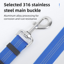 2PC Blue Adjustable Dog Car Safety Seat Belt Leash - Anti-Shock Bungee Headrest Restraint with Reflective Stitching & 316 Stainless Steel Clip