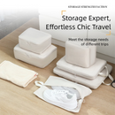 6-Piece Off-White Memory Fabric Travel Compression Packing Cubes Set - Waterproof, Anti-Wrinkle Luggage Organizer & Space Saver