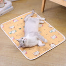 2-Pack Gray Rabbit Pet Summer Cooling Latex Pad (M Size: 50*40cm) - Breathable Ice Silk & Latex-Filled Dog Bed Cat Sleeping Mat with Non-Slip Base