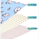 2-Pack Gray Rabbit Pet Summer Cooling Latex Pad (L Size: 60*45cm) - Breathable Ice Silk & Latex-Filled Dog Bed Cat Sleeping Mat with Non-Slip Base