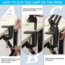 2-in-1 Black LED Magnifier Desk Lamp With Clip - Hands-Free, Dimmable 3-Color Light for Crafts & Workbench