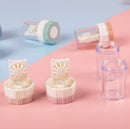 4-PCS Pink Manual Rotation Contact Lens Cleaner Case - Portable Cosmetic Lenses Storage Container & Travel Cleaning Kit