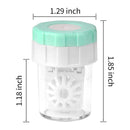 4-PCS Pink Manual Rotation Contact Lens Cleaner Case - Portable Cosmetic Lenses Storage Container & Travel Cleaning Kit
