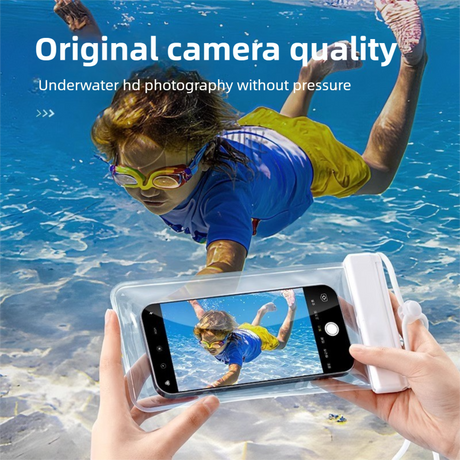 3-PCS White IPX8 Waterproof Phone Pouch(19×11 CM) - Universal Touch Screen & Underwater Photo Case for Swimming, Snorkeling, and Beach