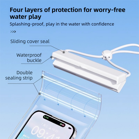 3-PCS Blue IPX8 Waterproof Phone Pouch(19×11 CM) - Universal Touch Screen & Underwater Photo Case for Swimming, Snorkeling, and Beach