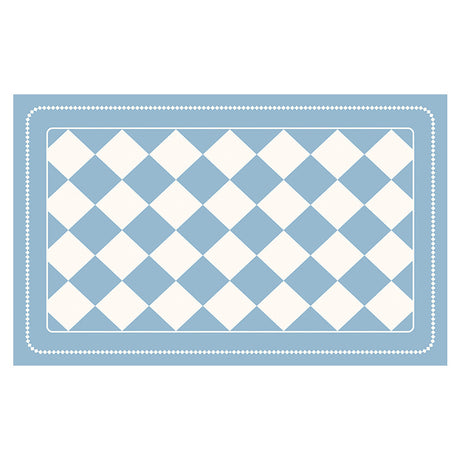 Light Blue Checkered Design Loofah Texture Shower Mat (40x80cm) - Non-Slip PVC Bathroom Floor Mat, Quick-Draining, Anti-Mould & Massage Pad