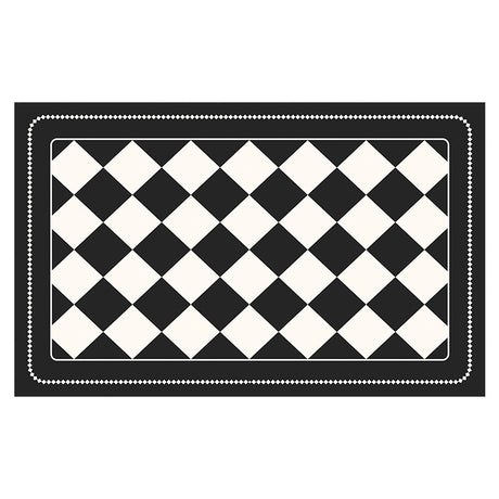Black Checkered Design Loofah Texture Shower Mat (44x75cm) - Non-Slip PVC Bathroom Floor Mat, Quick-Draining, Anti-Mould & Massage Pad