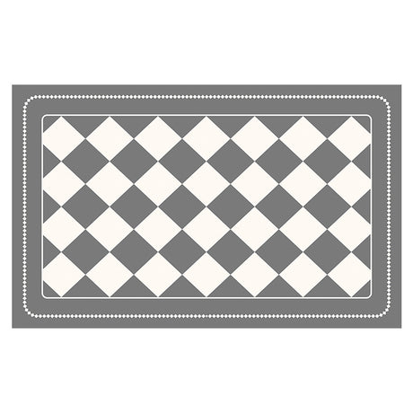 Grey Checkered Design Loofah Texture Shower Mat (50x80cm) - Non-Slip PVC Bathroom Floor Mat, Quick-Draining, Anti-Mould & Massage Pad