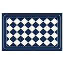 Dark Blue Checkered Design Loofah Texture Shower Mat (50x80cm) - Non-Slip PVC Bathroom Floor Mat, Quick-Draining, Anti-Mould & Massage Pad