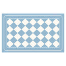 Light Blue Checkered Design Loofah Texture Shower Mat (50x80cm) - Non-Slip PVC Bathroom Floor Mat, Quick-Draining, Anti-Mould & Massage Pad
