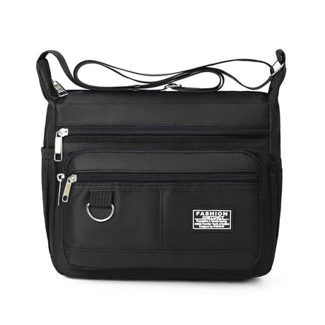 Black Men's Waterproof Oxford Cloth Crossbody Bag - Durable Anti-Theft Shoulder Backpack for Business, Travel & 10-inch Tablet