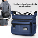 Black Men's Waterproof Oxford Cloth Crossbody Bag - Durable Anti-Theft Shoulder Backpack for Business, Travel & 10-inch Tablet