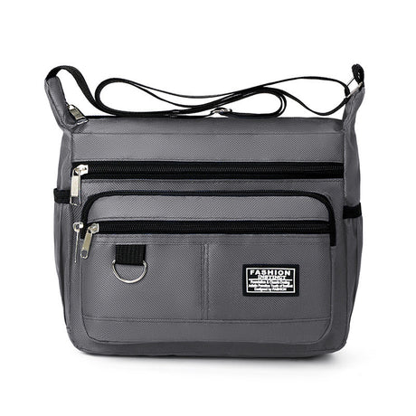 Grey Men's Waterproof Oxford Cloth Crossbody Bag - Durable Anti-Theft Shoulder Backpack for Business, Travel & 10-inch Tablet