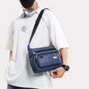 Grey Men's Waterproof Oxford Cloth Crossbody Bag - Durable Anti-Theft Shoulder Backpack for Business, Travel & 10-inch Tablet