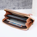 Two-Piece Yellow Set Anti-Theft Touch Screen Mini Crossbody Phone Bag for Women (20x11.5x4.5cm) - Multi-functional PU Leather Wallet Pouch