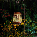 Decorative Solar Hummingbird Lantern(11x11x17CM) - Waterproof Hanging Iron Art Outdoor Projection Light for Garden and Patio (Up to 12 Hrs Illumination)