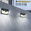 2-Pack Solar Motion Sensor Wall Light(230-Bead LED) -  3 Lighting Modes, IP64 Waterproof, Three-Sided Wide-Angle Lighting for Outdoor Security and Garden Lighting