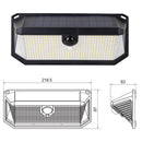 2-Pack Solar Motion Sensor Wall Light(388-Bead LED) -  3 Lighting Modes, IP64 Waterproof, Three-Sided Wide-Angle Lighting for Outdoor Security and Garden Lighting