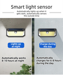2-Pack Solar Motion Sensor Wall Light(388-Bead LED) -  3 Lighting Modes, IP64 Waterproof, Three-Sided Wide-Angle Lighting for Outdoor Security and Garden Lighting