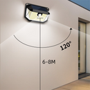 2-Pack Solar Motion Sensor Wall Light(388-Bead LED) -  3 Lighting Modes, IP64 Waterproof, Three-Sided Wide-Angle Lighting for Outdoor Security and Garden Lighting