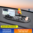 3-in-1 Cute duck Car Dashboard PVC Anti-Slip Mat - 360° Phone Holder & Magnetic Parking Plate, Washable, Non-Marking Grip