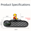 3-in-1 Cute mouse Car Dashboard PVC Anti-Slip Mat - 360° Phone Holder & Magnetic Parking Plate, Washable, Non-Marking Grip