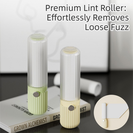 Yellow Portable Mini Lint Roller Set for Pet Hair Cleaning - 6 Refills (180 Sheets Total), Sticky Dust Remover Brush for Clothes & Travel