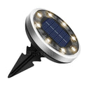 4-Pack New Solar LED In-Ground Yellow Lights (Single 8.3x8.3x10 cm) - Stainless Steel & ABS Waterproof Outdoor Garden Pathway and Landscape Spike Lamp