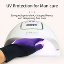 5-Pair Black UV Protection Fingerless Gloves for Nail Art Curing and Cycling Sun Protection - Made of Nylon/Spandex, Manicure Hand Care