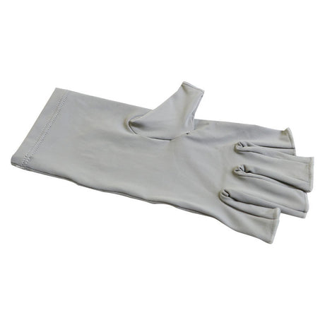 5-Pair Grey UV Protection Fingerless Gloves for Nail Art Curing and Cycling Sun Protection - Made of Nylon/Spandex, Manicure Hand Care