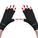 5-Pair Pink UV Protection Fingerless Gloves for Nail Art Curing and Cycling Sun Protection - Made of Nylon/Spandex, Manicure Hand Care