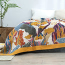 Pure Cotton Multi-Layer Gauze Blanket(Classic A, 240 cm x 240 cm) - Lightweight, Ultra-Breathable, and Moisture-Wicking Summer Quilt for Hot Sleepers