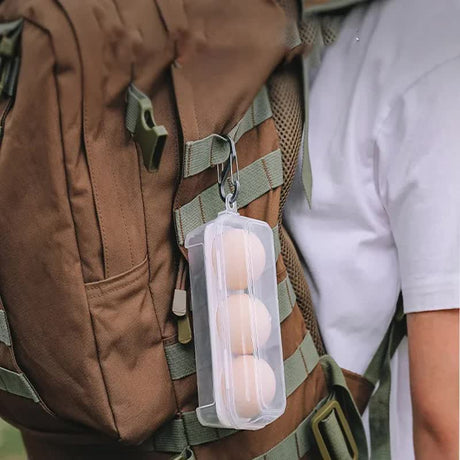 4 Pack Portable  8-Grid Shockproof Eggs Box With Egg Holder- Clear PP Plastic Storage Box, Secure Lock, Anti-Shock Tray for Outdoor Camping Picnic