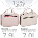 Black Large Capacity Hanging Toiletry Bag for Women(30.5 x 22.5 x 12 cm) - Checked Pattern Waterproof Cosmetic Organizer, Dry/Wet Separation & Multi-Compartment