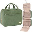 Green Large Capacity Hanging Toiletry Bag for Women(30.5 x 22.5 x 12 cm) - Checked Pattern Waterproof Cosmetic Organizer, Dry/Wet Separation & Multi-Compartment