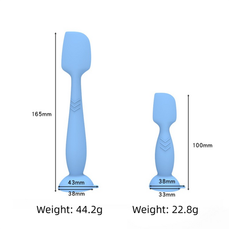 4-Pack Blue Small Silicone Ointment Applicator Spatulas(10 CM x 3.3 CM) - Cream Spreader with Suction Base, Hygienic & Precise