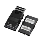 2-Pack Black Metal Thin Slim Men Women Pop Up Wallet (10.1 x 6.9 x 1.7 cm) - RFID Anti-theft Card Holder with box